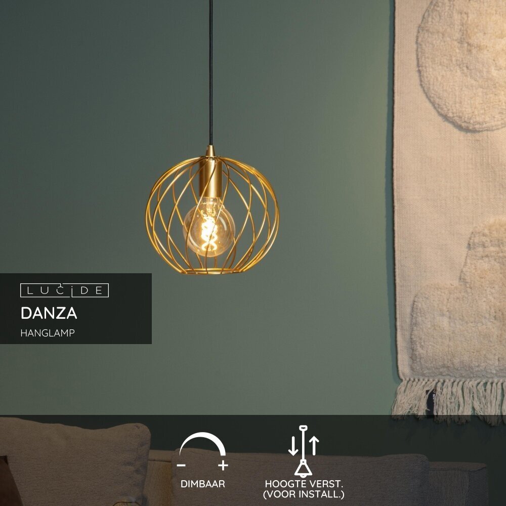 Lucide DANZA - Pendelleuchte - Ø 25 cm - 1xE27 - Mattes Gold / Messing Lucide DANZA - Pendelleuchte - Ø 25 cm - 1xE27 - Mattes Gold / Messing