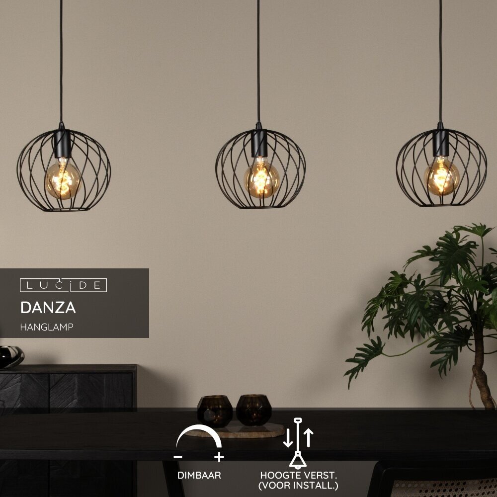 Lucide DANZA - Hängeleuchte - 3xE27 - Schwarz Lucide DANZA - Hängeleuchte - 3xE27 - Schwarz