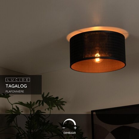 Lucide TAGALOG - Deckenleuchte - Ø 40 cm - 1xE27 - Schwarz Lucide TAGALOG - Deckenleuchte - Ø 40 cm - 1xE27 - Schwarz