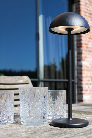 Lucide JOY - Wiederaufladbare Tischleuchte Innen/Außen - Batterie/Batterie - Ø 12 cm - LED Dimb. - 1x1,5W 3000K - IP54 - Schwarz Lucide JOY - Wiederaufladbare Tischleuchte Innen/Außen - Batterie/Batterie - Ø 12 cm - LED Dimb. - 1x1,5W 3000K - IP54 - Schwarz