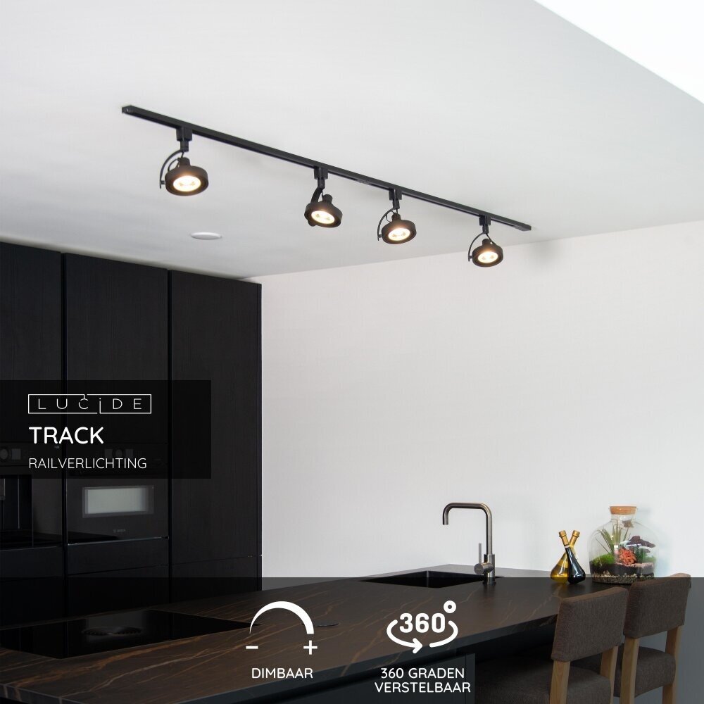 Lucide TRACK DORIAN Trackspot - 1-Phasen-Schienensystem / Schienenbeleuchtung - 1xES111 - Schwarz (Verlängerung)
