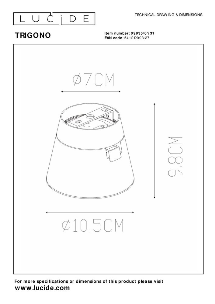 Lucide TRIGONO - Deckenstrahler - Ø 10,5 cm - 1xGU10 - Weiß Lucide TRIGONO - Deckenstrahler - Ø 10,5 cm - 1xGU10 - Weiß