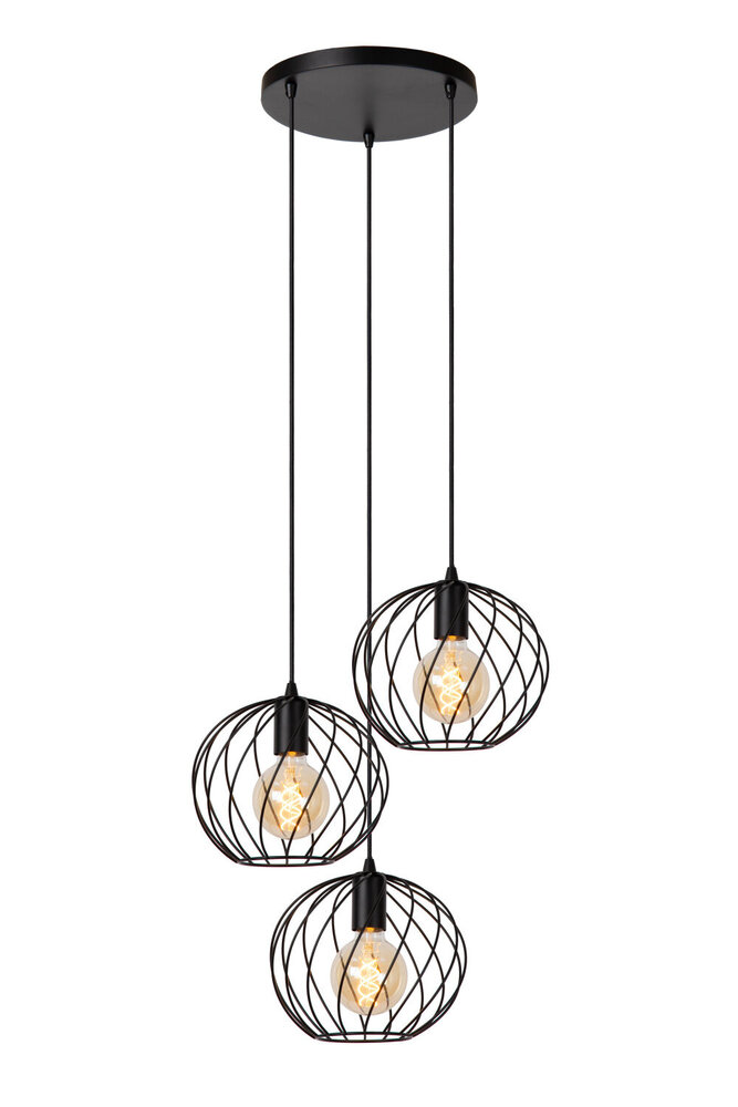 Lucide DANZA - Hängeleuchte - Ø 50 cm - 3xE27 - Schwarz Lucide DANZA - Hängeleuchte - Ø 50 cm - 3xE27 - Schwarz