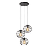 Lucide DANZA - Hängeleuchte - Ø 50 cm - 3xE27 - Schwarz Lucide DANZA - Hängeleuchte - Ø 50 cm - 3xE27 - Schwarz