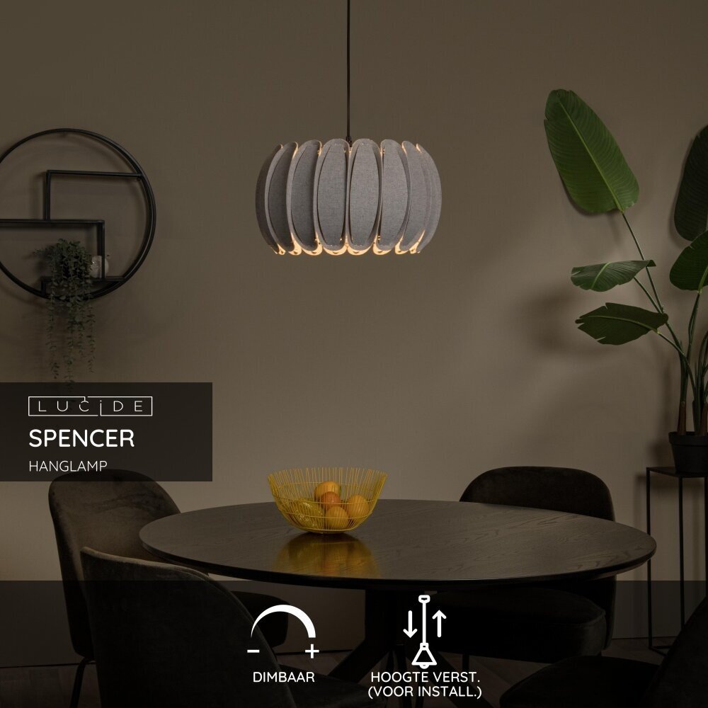 Lucide SPENCER - Hängeleuchte - Ø 40 cm - 1xE27 - Grau