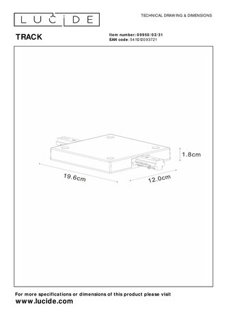 Lucide TRACK Starter-Stromversorgung - 1-Phasen-Schienensystem / Stromschienenbeleuchtung - Einfach/Doppelt -Weiß (Verlängerung) Lucide TRACK Starter-Stromversorgung - 1-Phasen-Schienensystem / Stromschienenbeleuchtung - Einfach/Doppelt -Weiß (Verlängerung)