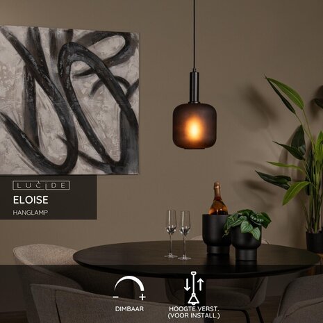 Lucide ELOISE - Hängeleuchte - Ø 21 cm - 1xE27 - Schwarz Lucide ELOISE - Hängeleuchte - Ø 21 cm - 1xE27 - Schwarz