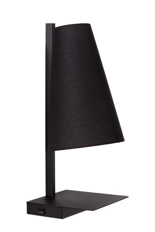 Lucide GREGORY - Nachttischlampe / Wandlampe - 1xE27 - Mit USB-Ladestation - Schwarz Lucide GREGORY - Nachttischlampe / Wandlampe - 1xE27 - Mit USB-Ladestation - Schwarz