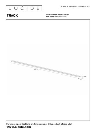 Lucide TRACK Abdeckplatte/Abdeckung- 1-Phasen-Schienensystem / Schienenbeleuchtung - 2 Meter - Weiß (Verlängerung) Lucide TRACK Abdeckplatte/Abdeckung- 1-Phasen-Schienensystem / Schienenbeleuchtung - 2 Meter - Weiß (Verlängerung)