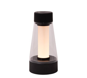 Lucide LORALI - Wiederaufladbare Tischleuchte Innen/Außen - Batterie/Batterie - Ø 7,7 cm - LED Dimb. - 1x1,2W 2600K/3000K - IP44 - Schwarz Lucide LORALI - Wiederaufladbare Tischleuchte Innen/Außen - Batterie/Batterie - Ø 7,7 cm - LED Dimb. - 1x1,2W 2600K/3000K - IP44 - Schwarz