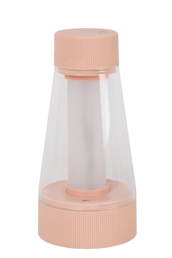 Lucide LORALI - Wiederaufladbare Tischleuchte Innen/Außen - Batterie/Batterie - Ø 7,7 cm - LED Dimb. - 1x1,2W 2600K/3000K - IP44 - Rosa