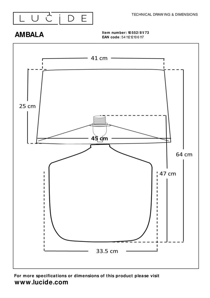 Lucide Premium AMBALA - Tischleuchte - Ø 45 cm - 1xE27 - Natur Lucide Premium AMBALA - Tischleuchte - Ø 45 cm - 1xE27 - Natur