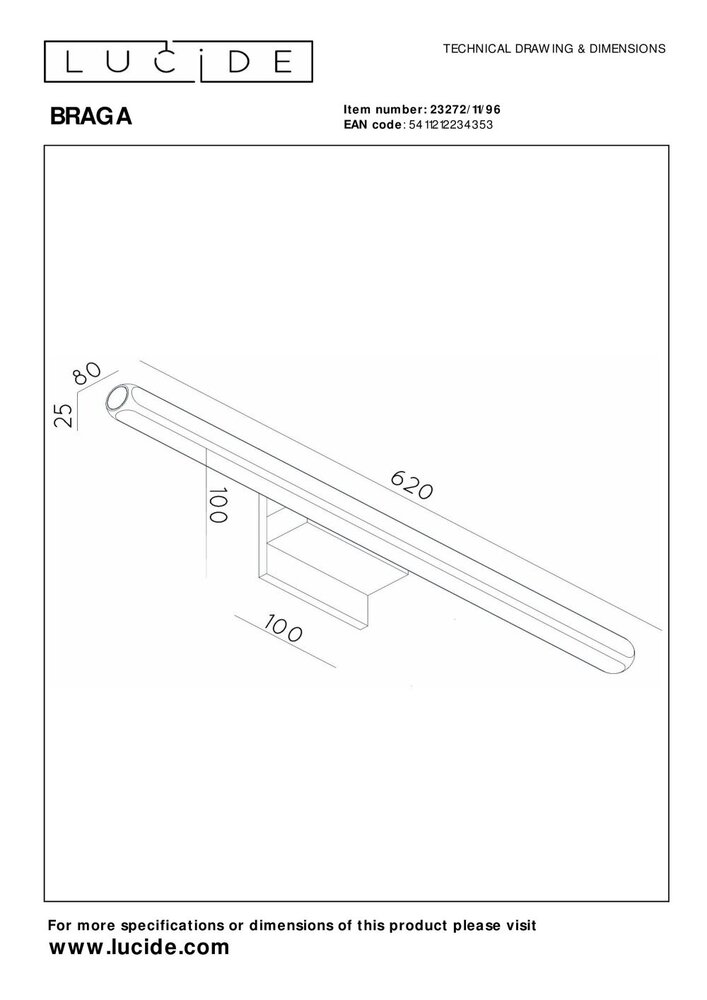 Lucide Premium BRAGA - Wandleuchte Innen/Außen - LED - 1x10W 2700K - IP54 - Kaffee Lucide Premium BRAGA - Wandleuchte Innen/Außen - LED - 1x10W 2700K - IP54 - Kaffee