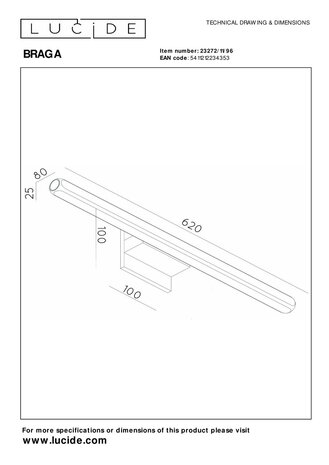 Lucide Premium BRAGA - Wandleuchte Innen/Außen - LED - 1x10W 2700K - IP54 - Kaffee Lucide Premium BRAGA - Wandleuchte Innen/Außen - LED - 1x10W 2700K - IP54 - Kaffee
