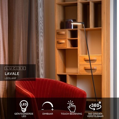 Lucide LAVALE - Leselampe - LED Dimb. - 1x3W 2700K - Schwarz Lucide LAVALE - Leselampe - LED Dimb. - 1x3W 2700K - Schwarz