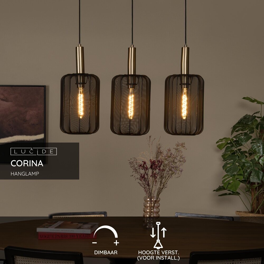 Lucide CORINA - Pendelleuchte - 3xE27 - Schwarz Lucide CORINA - Pendelleuchte - 3xE27 - Schwarz