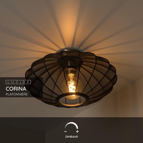 Lucide CORINA - Deckenleuchte - Ø 40 cm - 1xE27 - Schwarz Lucide CORINA - Deckenleuchte - Ø 40 cm - 1xE27 - Schwarz