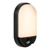 Lucide HUPS IR - Wandleuchte Innen/Außen - LED - 1x10W 3000K - IP54 - Bewegungs- & Tag/Nachtsensor - Schwarz