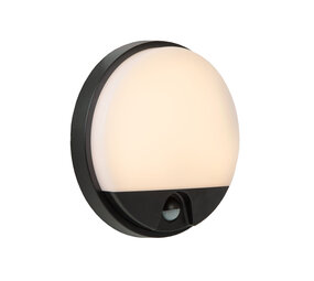 Lucide HUPS IR - Wandleuchte Indoor/Outdoor - Ø 21 cm - LED - 1x10W 3000K - IP54 - Bewegungs- & Tag/Nachtsensor - Schwarz Lucide HUPS IR - Wandleuchte Indoor/Outdoor - Ø 21 cm - LED - 1x10W 3000K - IP54 - Bewegungs- & Tag/Nachtsensor - Schwarz