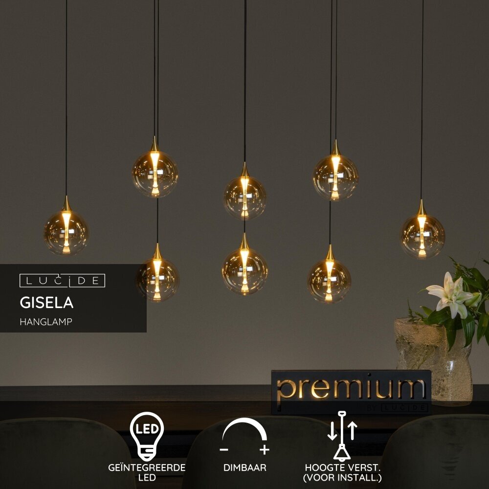Lucide Premium GISELA - Hängeleuchte - LED Dimb. - 8x3,9W 2700K - Bernstein Lucide Premium GISELA - Hängeleuchte - LED Dimb. - 8x3,9W 2700K - Bernstein