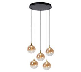 Lucide Premium GISELA - Hängeleuchte - Ø 48 cm - LED Dimb. - 5x3,8W 2700K - Bernstein Lucide Premium GISELA - Hängeleuchte - Ø 48 cm - LED Dimb. - 5x3,8W 2700K - Bernstein