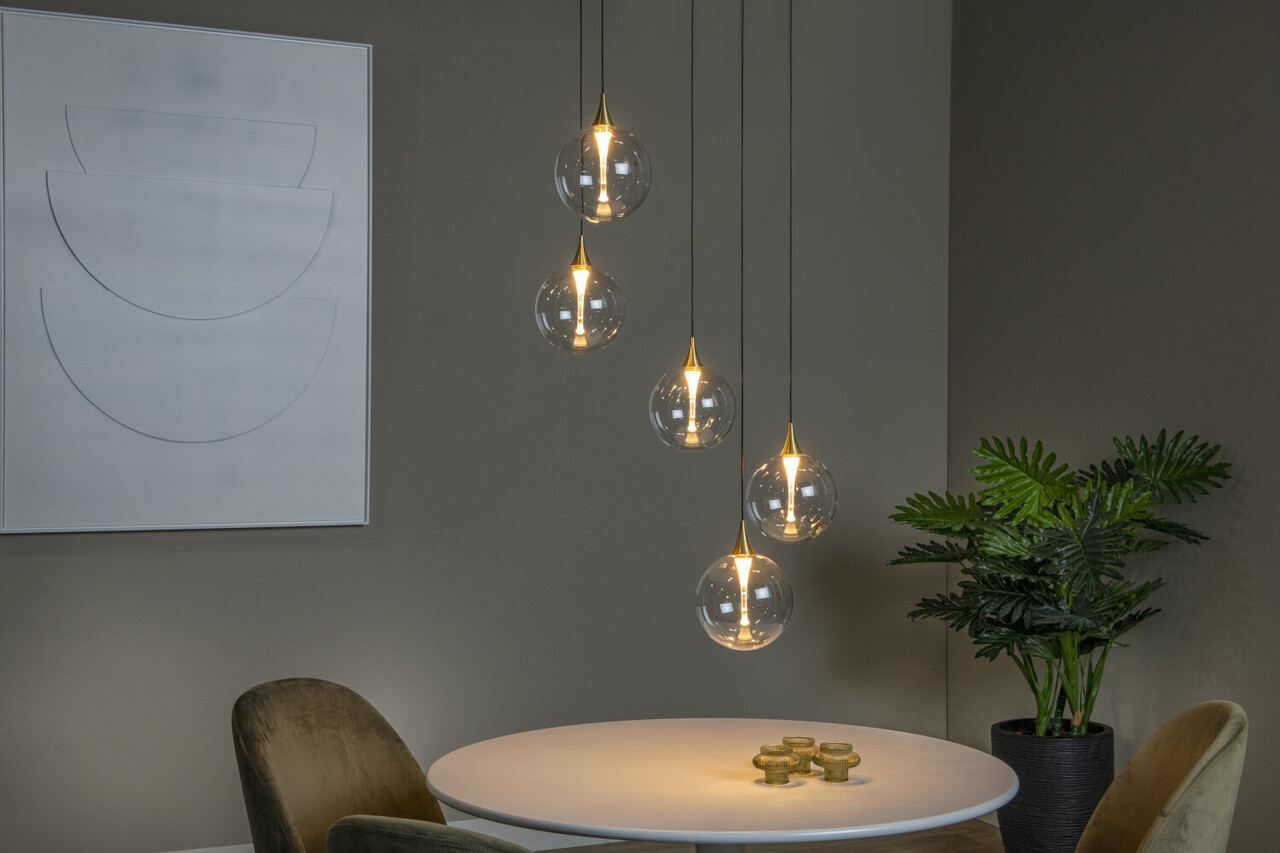 Lucide Premium GISELA - Hängeleuchte - Ø 48 cm - LED Dimb. - 5x3,8W 2700K - Transparent Lucide Premium GISELA - Hängeleuchte - Ø 48 cm - LED Dimb. - 5x3,8W 2700K - Transparent