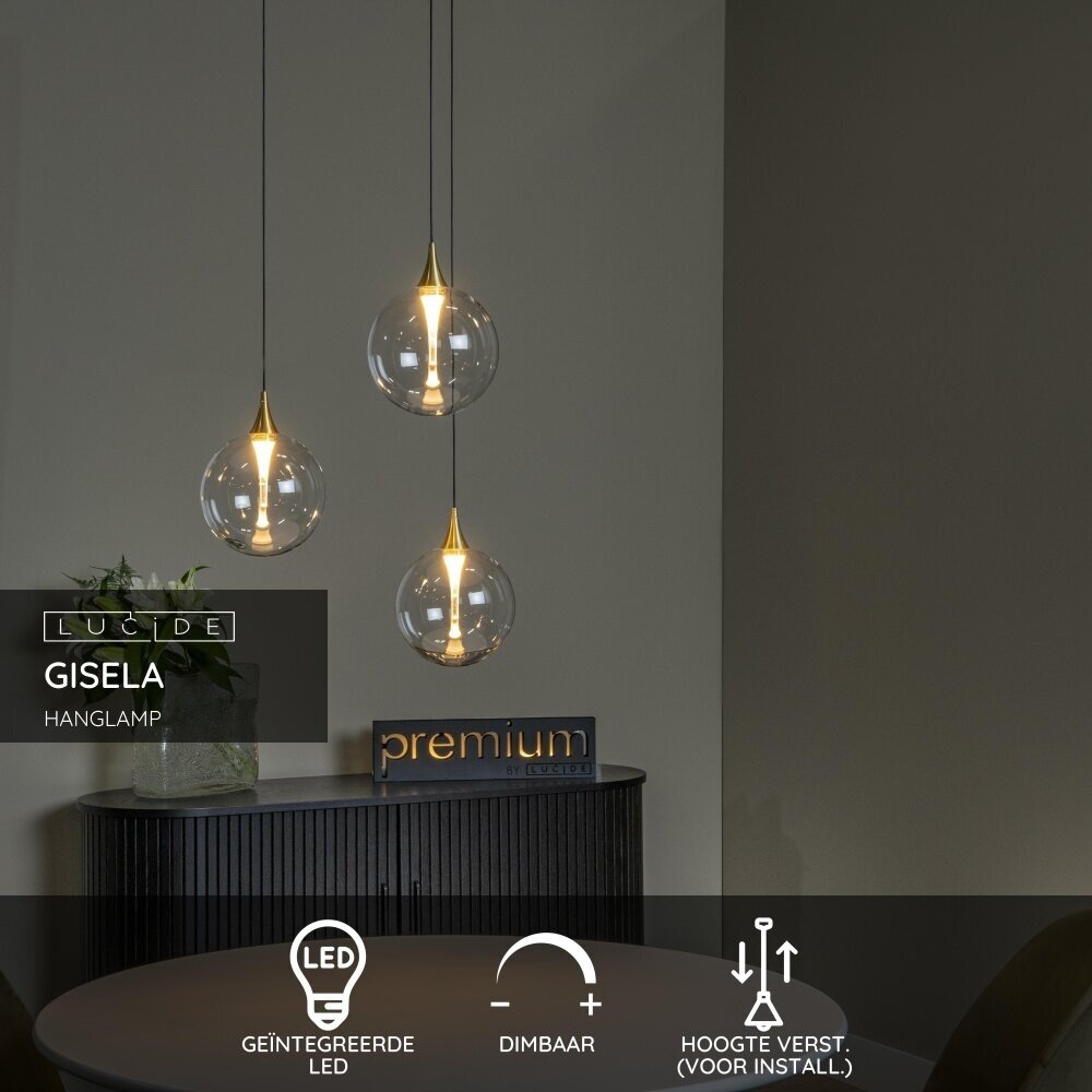 Lucide Premium GISELA - Hängeleuchte - Ø 36 cm - LED Dimb. - 3x4,3W 2700K - Transparent Lucide Premium GISELA - Hängeleuchte - Ø 36 cm - LED Dimb. - 3x4,3W 2700K - Transparent