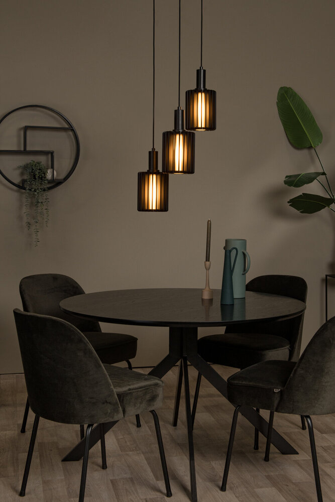 Lucide LAMBRES - Hängeleuchte - 3xE27 - Schwarz Lucide LAMBRES - Hängeleuchte - 3xE27 - Schwarz