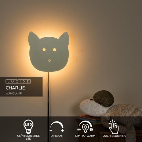 Lucide CHARLIE - Kinderzimmer Wandleuchte - LED Dimb. - 1x7W 2700K - Grün Lucide CHARLIE - Kinderzimmer Wandleuchte - LED Dimb. - 1x7W 2700K - Grün