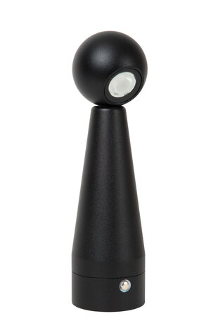 Lucide IPSOS - Wiederaufladbare Tischleuchte - Batterie/Batterie - LED Dimmen bis warm - 1x3W 3000K/3200K - Schwarz