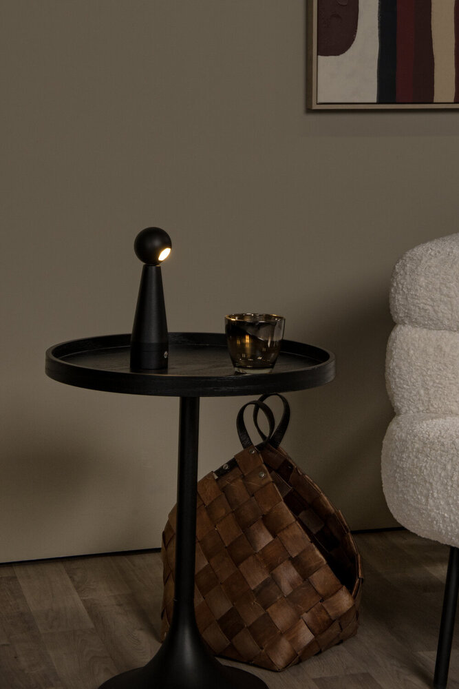 Lucide IPSOS - Wiederaufladbare Tischleuchte - Batterie/Batterie - LED Dimmen bis warm - 1x3W 3000K/3200K - Schwarz