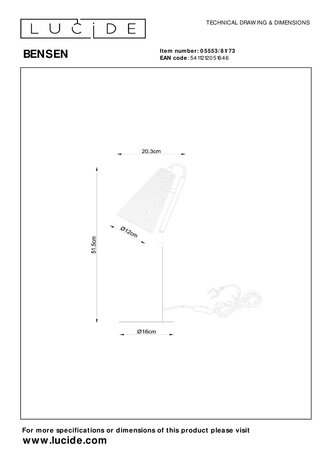 Lucide BENSEN - Tischleuchte - 1xE14 - Natur Lucide BENSEN - Tischleuchte - 1xE14 - Natur