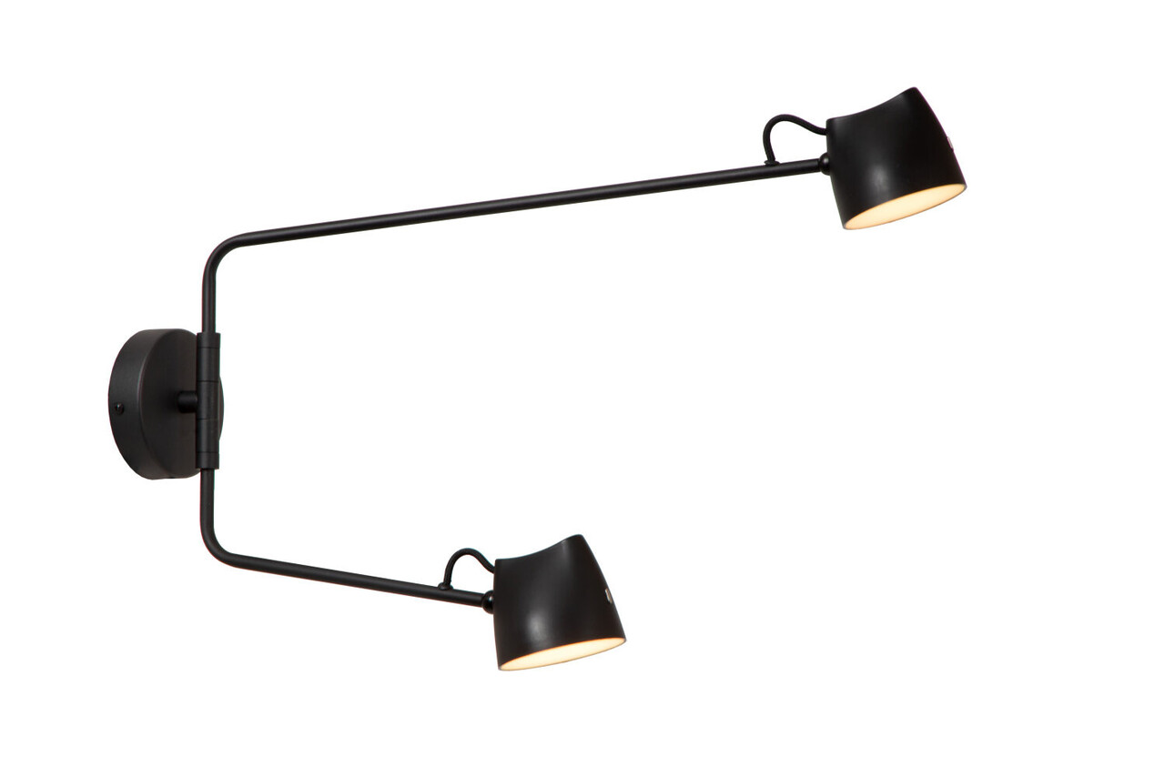 Lucide MILNE - Wandleuchte - LED Dimb. - 2x8W 2700K - Schwarz Lucide MILNE - Wandleuchte - LED Dimb. - 2x8W 2700K - Schwarz