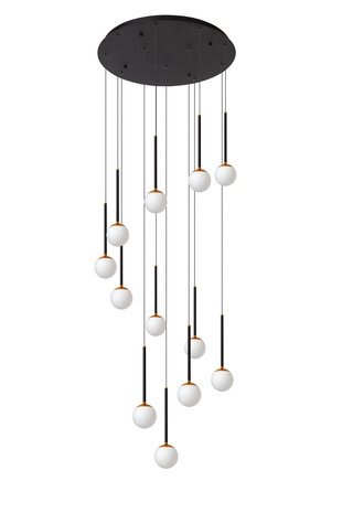 Lucide Premium CALINA - Hängeleuchte - Ø 69,9 cm - LED Dimb. - 12x7,7W 2700K - Schwarz Lucide Premium CALINA - Hängeleuchte - Ø 69,9 cm - LED Dimb. - 12x7,7W 2700K - Schwarz