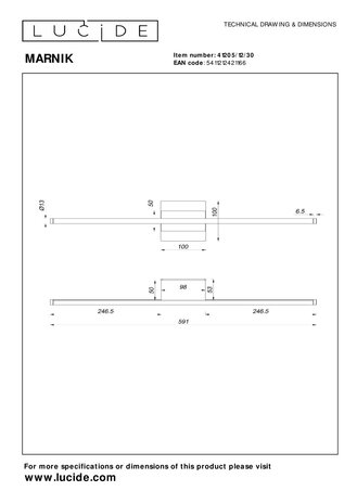 Lucide Premium MARNIK - Wandleuchte - LED Dimb. - CCT - 1x13W 2700K/4000K - Schwarz Lucide Premium MARNIK - Wandleuchte - LED Dimb. - CCT - 1x13W 2700K/4000K - Schwarz