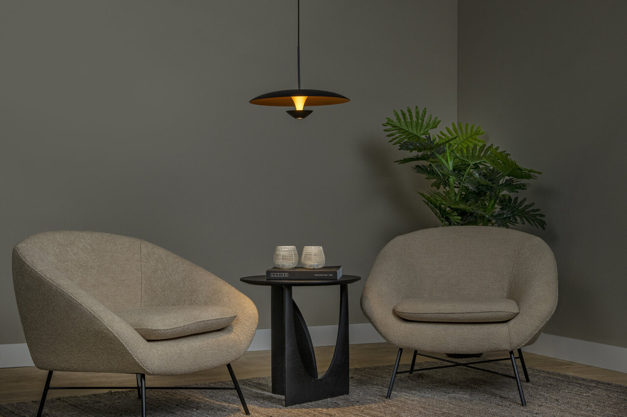 Lucide Premium KENNETH - Hängeleuchte - Ø 40 cm - LED Dimb. - 1x12W 2700K - Schwarz