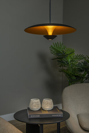 Lucide Premium KENNETH - Hängeleuchte - Ø 40 cm - LED Dimb. - 1x12W 2700K - Schwarz