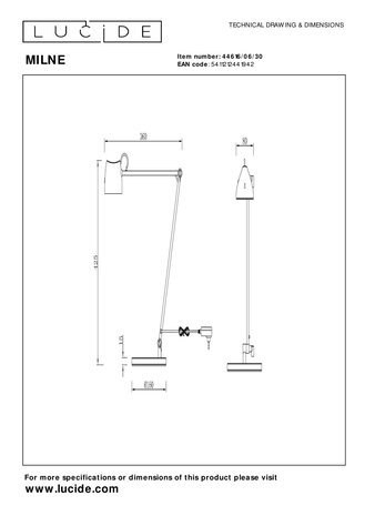 Lucide MILNE - Leselampe - LED Dimb. - 1x8W 2700K - Schwarz Lucide MILNE - Leselampe - LED Dimb. - 1x8W 2700K - Schwarz