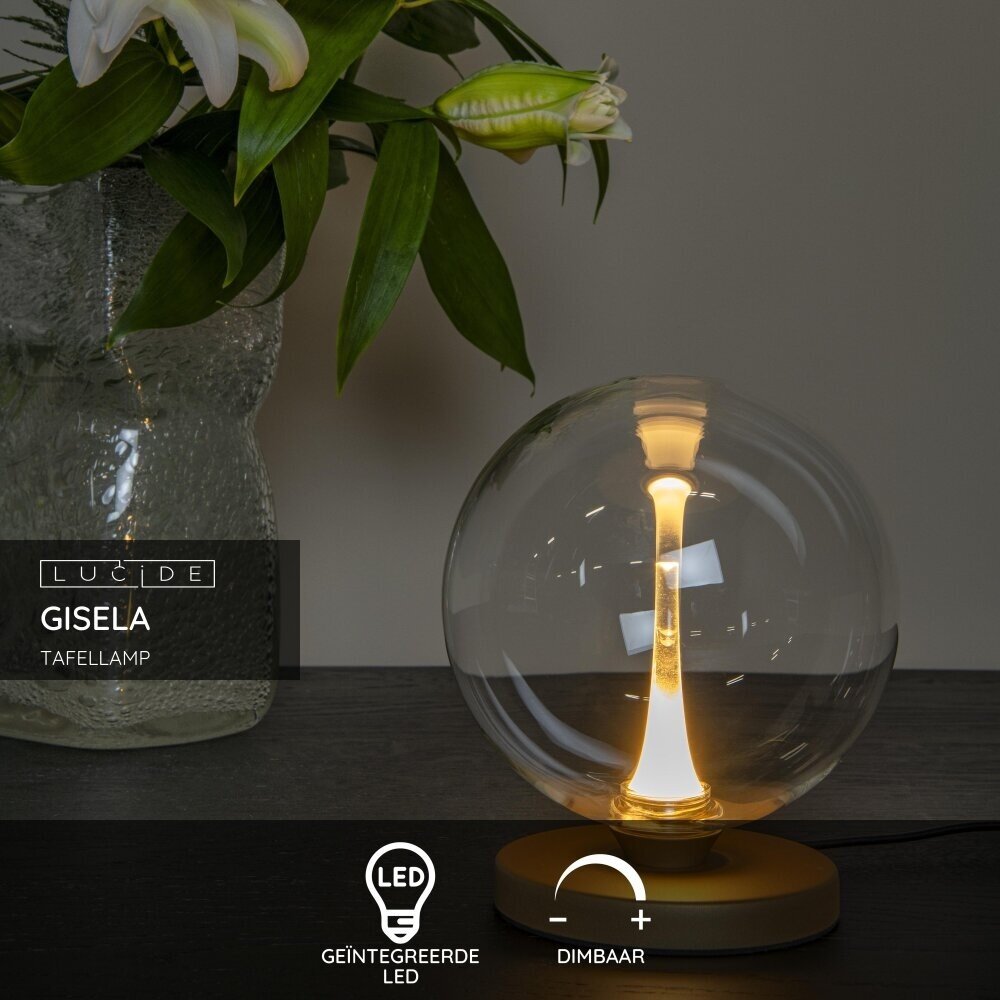 Lucide Premium GISELA - Tischleuchte - Ø 16 cm - LED Dimb. - 1x5W 2700K - Transparent Lucide Premium GISELA - Tischleuchte - Ø 16 cm - LED Dimb. - 1x5W 2700K - Transparent