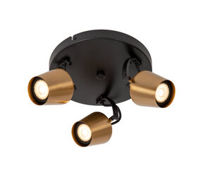 Lucide EMILE - Deckenstrahler - Ø 23 cm - 3xGU10 - Matt Gold / Messing Lucide EMILE - Deckenstrahler - Ø 23 cm - 3xGU10 - Matt Gold / Messing