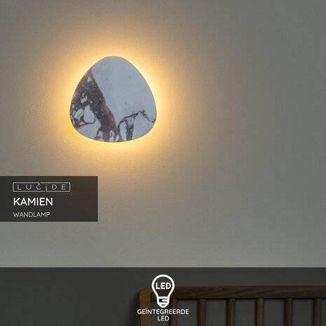 Lucide Premium KAMIEN - Wandleuchte - LED - 1x6W 2700K - Weiß Lucide Premium KAMIEN - Wandleuchte - LED - 1x6W 2700K - Weiß