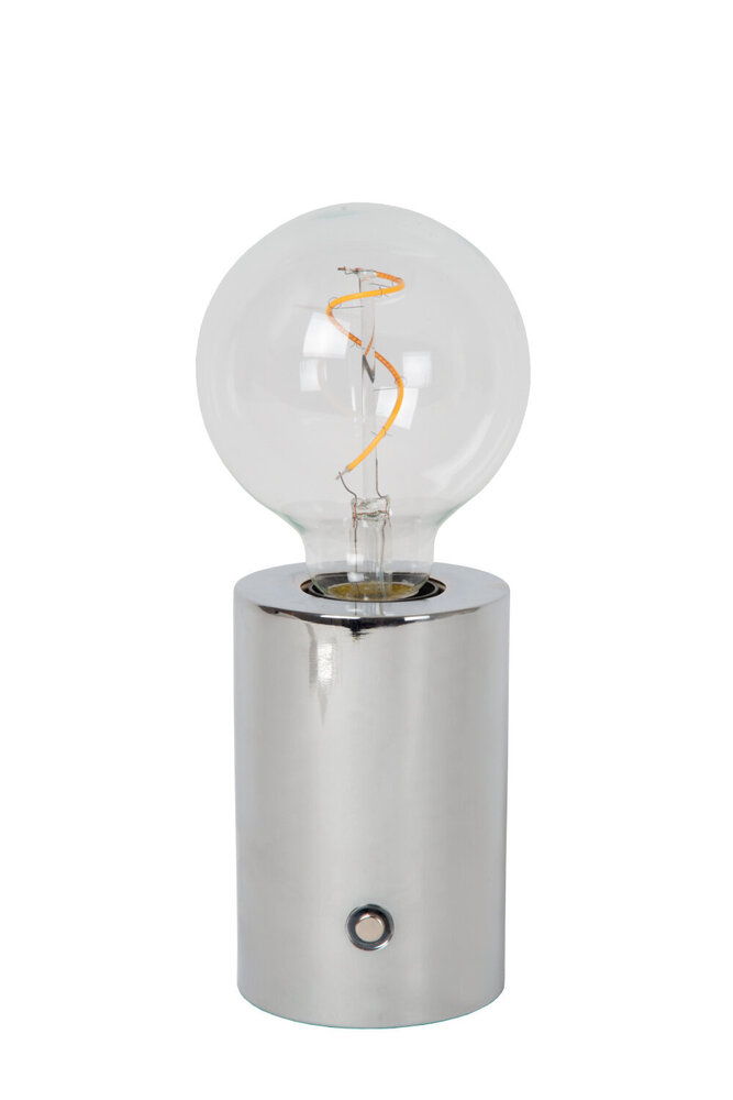 Lucide VIVO - Wiederaufladbare Tischleuchte - Batterie/Batterie - Ø 8 cm - LED Dimb. - E27 - 1x1W 2700K - Chrom Lucide VIVO - Wiederaufladbare Tischleuchte - Batterie/Batterie - Ø 8 cm - LED Dimb. - E27 - 1x1W 2700K - Chrom