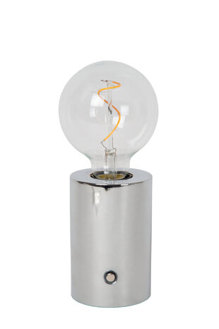 Lucide VIVO - Wiederaufladbare Tischleuchte - Batterie/Batterie - Ø 8 cm - LED Dimb. - E27 - 1x1W 2700K - Chrom Lucide VIVO - Wiederaufladbare Tischleuchte - Batterie/Batterie - Ø 8 cm - LED Dimb. - E27 - 1x1W 2700K - Chrom