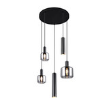 Trio Leuchten Mataro 5-Licht-Pendelleuchte Ø 55 cm schwarz