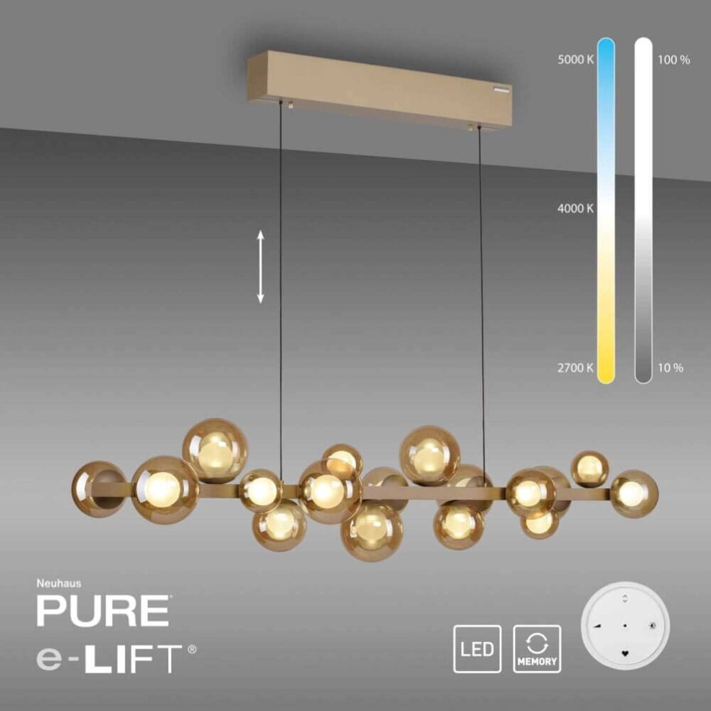 Neuhaus PURE Hängeleuchte E-Popup e-Lift L 120 cm champagner Neuhaus PURE Hängeleuchte E-Popup e-Lift L 120 cm champagner