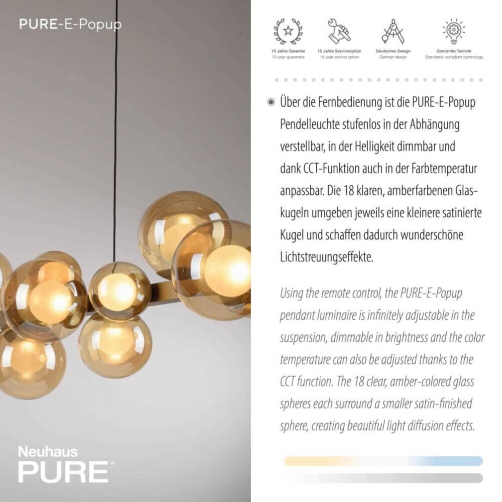 Neuhaus PURE Hängeleuchte E-Popup e-Lift L 120 cm champagner Neuhaus PURE Hängeleuchte E-Popup e-Lift L 120 cm champagner