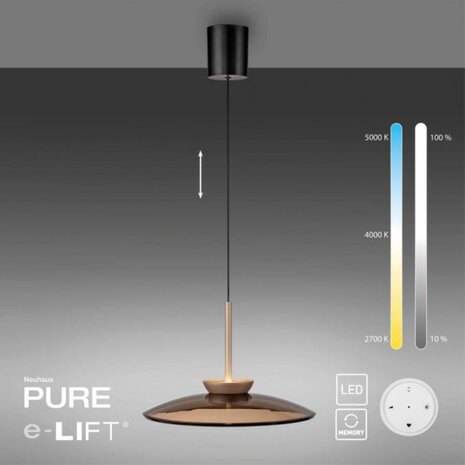 Neuhaus PURE Hängeleuchte E-Moon e-Lift Ø 50 cm champagner Neuhaus PURE Hängeleuchte E-Moon e-Lift Ø 50 cm champagner