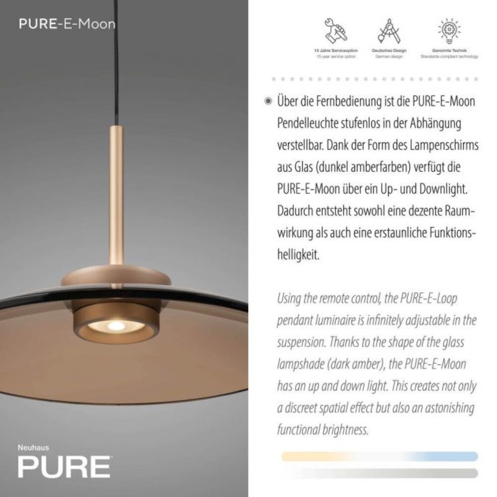 Neuhaus PURE Hängeleuchte E-Moon e-Lift Ø 50 cm champagner Neuhaus PURE Hängeleuchte E-Moon e-Lift Ø 50 cm champagner