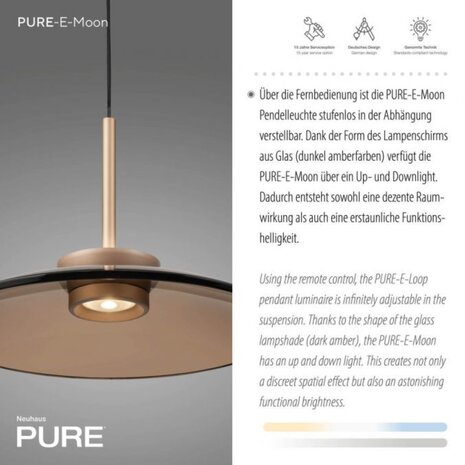 Neuhaus PURE Hängeleuchte E-Moon e-Lift Ø 50 cm champagner Neuhaus PURE Hängeleuchte E-Moon e-Lift Ø 50 cm champagner