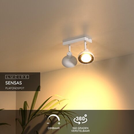 Lucide SENSAS - Deckenstrahler - 2xGU10 (ES111) - Weiß Lucide SENSAS - Deckenstrahler - 2xGU10 (ES111) - Weiß